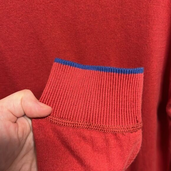 G.H.BASS&CO. Cashmere blend red crew neck sweater size large. - Picture 5 of 5